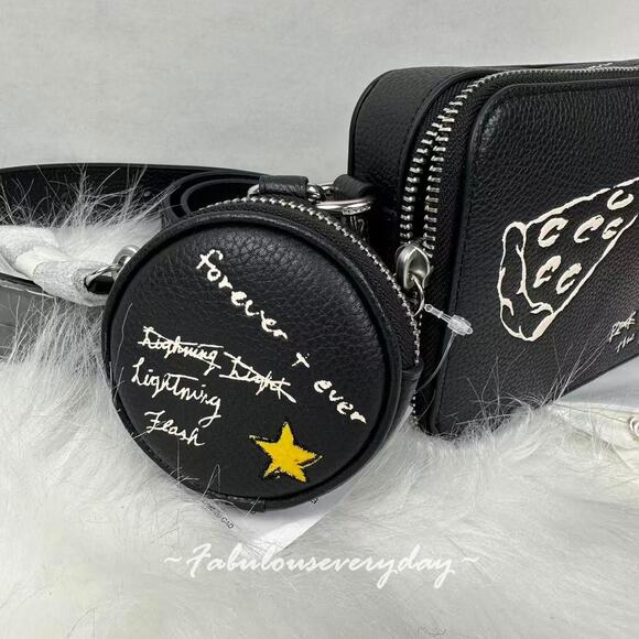 Coach Charter Slim Crossbody Bag With Sketch Print In Leather/Black CAM96 NWT - Picture 6 of 9